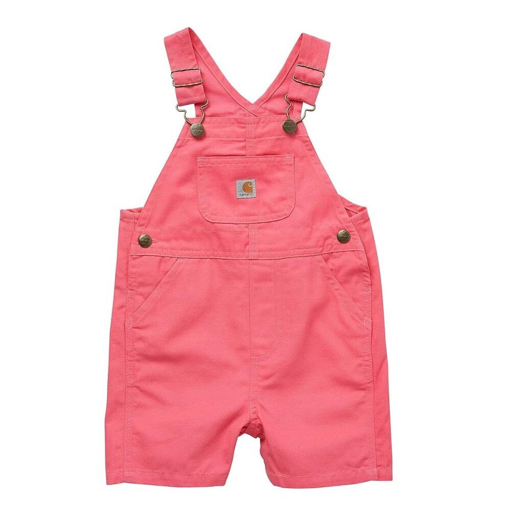 NWT Carhartt Little Girls Loose Fit Canvas Shortall Overall